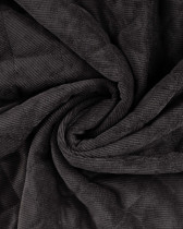 Tissu Matelassé Velours Côtelé Envers Sherpa Noir