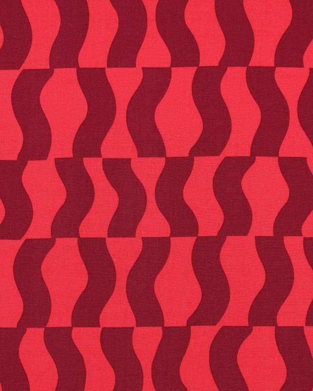 Tissu Viscose Ecovero Motif Abstrait Cerise - Mercerine