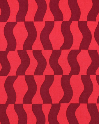 Tissu Viscose Ecovero Motif Abstrait Cerise - Mercerine