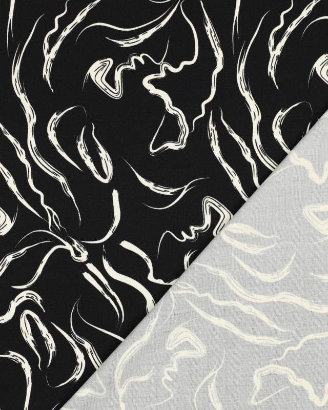 Tissu Viscose Jacquard Blanche Motif Ton  sur Ton Zébré - Mercerine