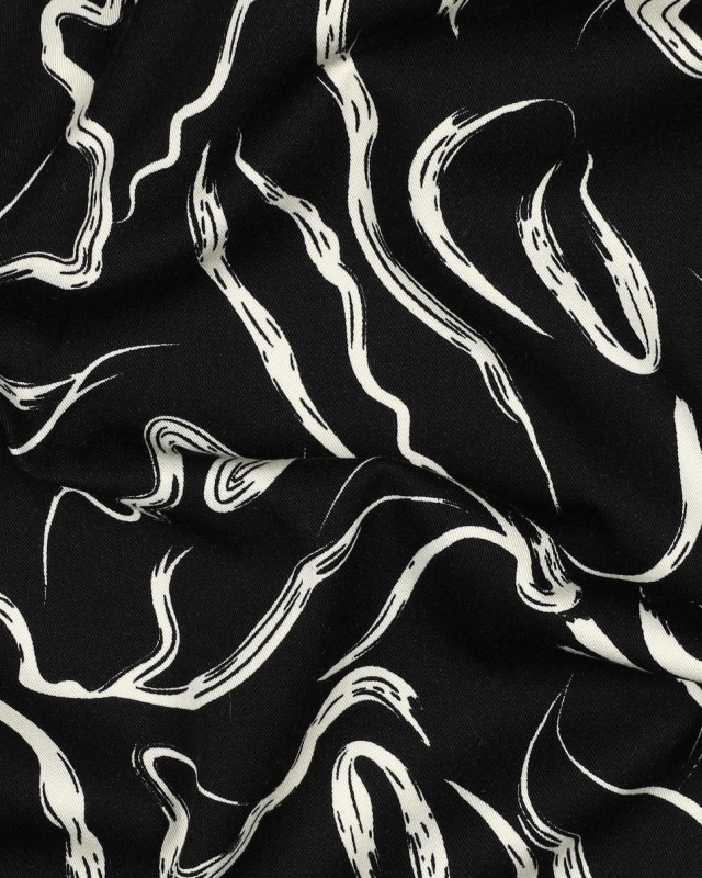 Tissu Viscose Jacquard Blanche Motif Ton  sur Ton Zébré - Mercerine