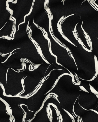 Tissu Viscose Jacquard Blanche Motif Ton  sur Ton Zébré - Mercerine