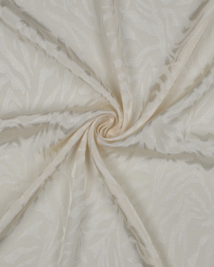 Tissu Viscose Jacquard Ecru Motif Ton sur Ton Zébré - Mercerine