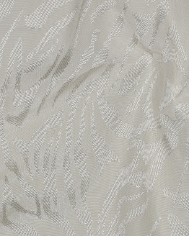 Tissu Viscose Jacquard Ecru Motif Ton sur Ton Zébré - Mercerine
