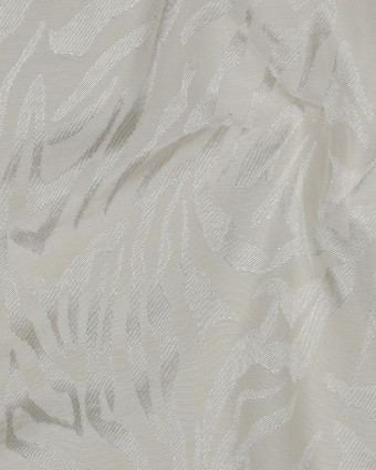 Tissu Viscose Jacquard Ecru Motif Ton sur Ton Zébré - Mercerine