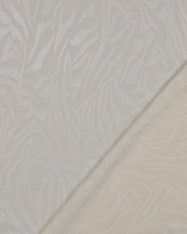 Tissu Viscose Jacquard Ecru Motif Ton sur Ton Zébré - Mercerine
