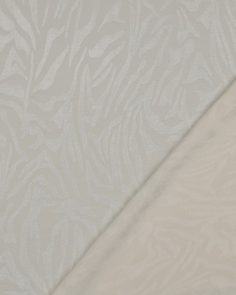 Tissu Viscose Jacquard Ecru Motif Ton sur Ton Zébré - Mercerine