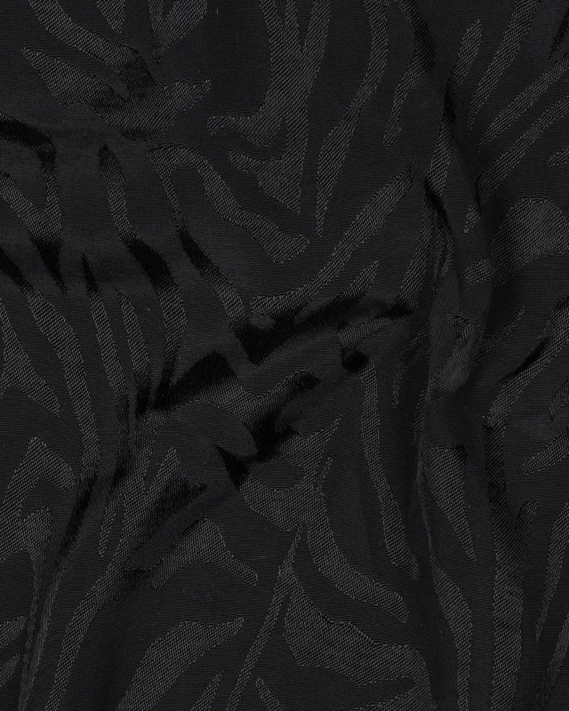 Tissu Viscose Jacquard Noire Motif Ton sur Ton Zébré - Mercerine