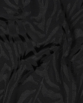 Tissu Viscose Jacquard Noire Motif Ton sur Ton Zébré - Mercerine