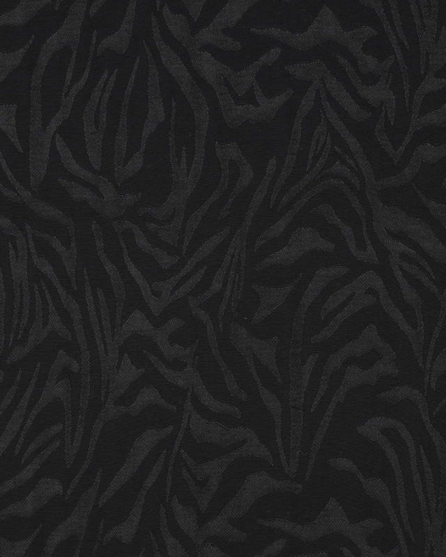 Tissu Viscose Jacquard Noire Motif Ton sur Ton Zébré - Mercerine