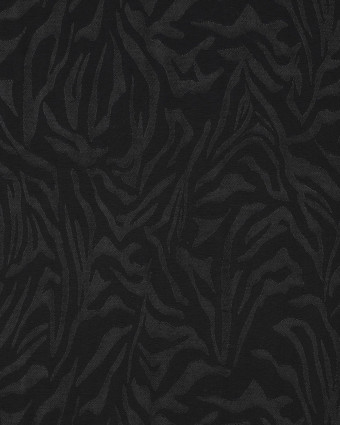 Tissu Viscose Jacquard Noire Motif Ton sur Ton Zébré - Mercerine