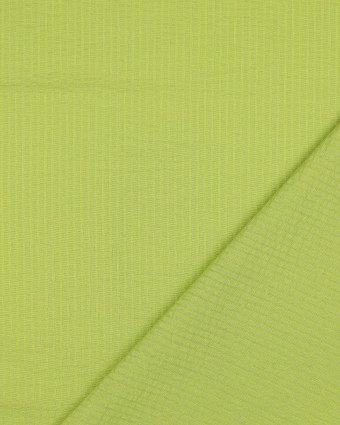 Tissu Seersucker Uni Rayures Vert Pomme - Mercerine