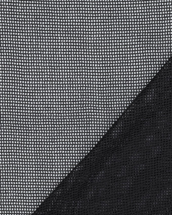 Tissu Crochet de Coton Uni Noir - Mercerine
