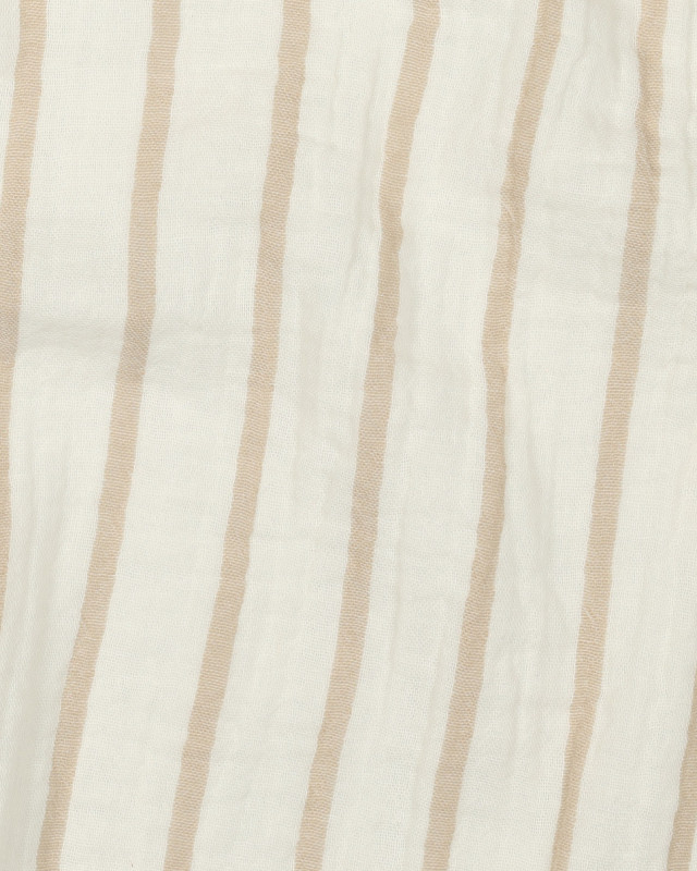Tissu Double Gaze Rayures Sable - Mercerine