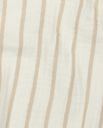 Tissu Double Gaze Rayures Sable - Mercerine