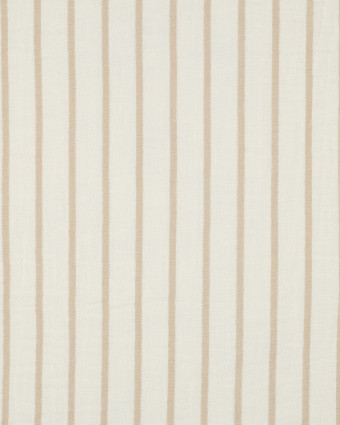 Tissu Double Gaze Rayures Sable - Mercerine