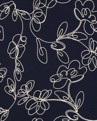 Double Gaze Marine Motif Brodé Ecru - Mercerine