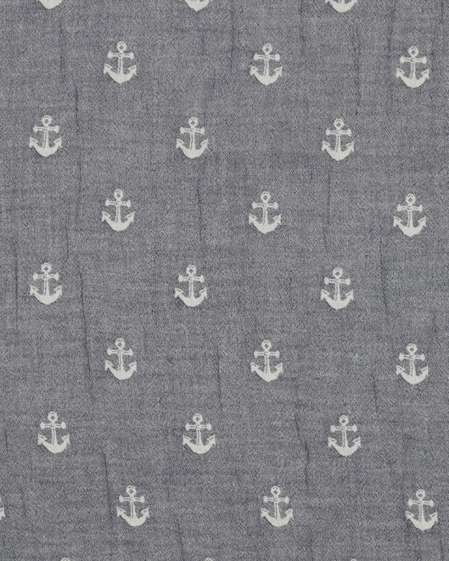 Double Gaze Ancre Marine Double Face - Mercerine