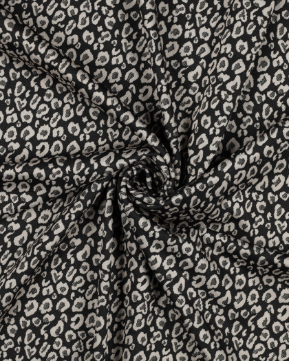Tissu Jacquard Motif Petit Léopard - Mercerine