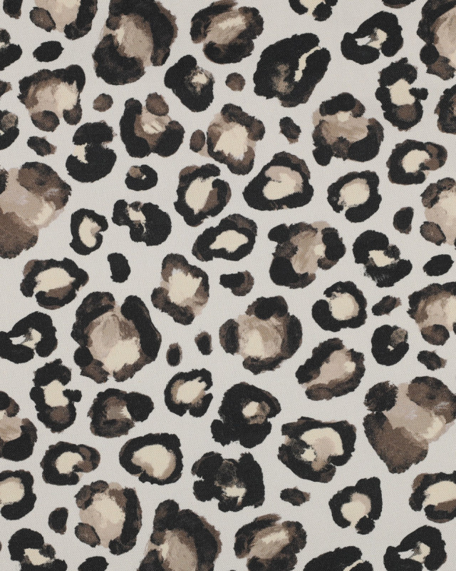 Tissu Canvas Beige Motif Léopard - Mercerine