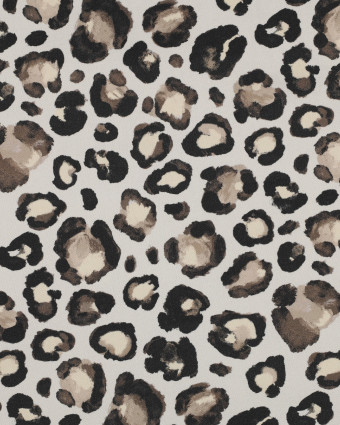 Tissu Canvas Beige Motif Léopard - Mercerine