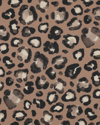 Tissu Canvas Cappuccino Motif Léopard - Mercerine