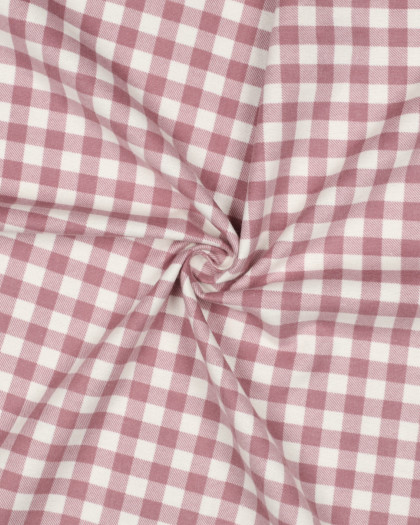 Tissu Flanelle Douce à Carreaux Framboise - Mercerine