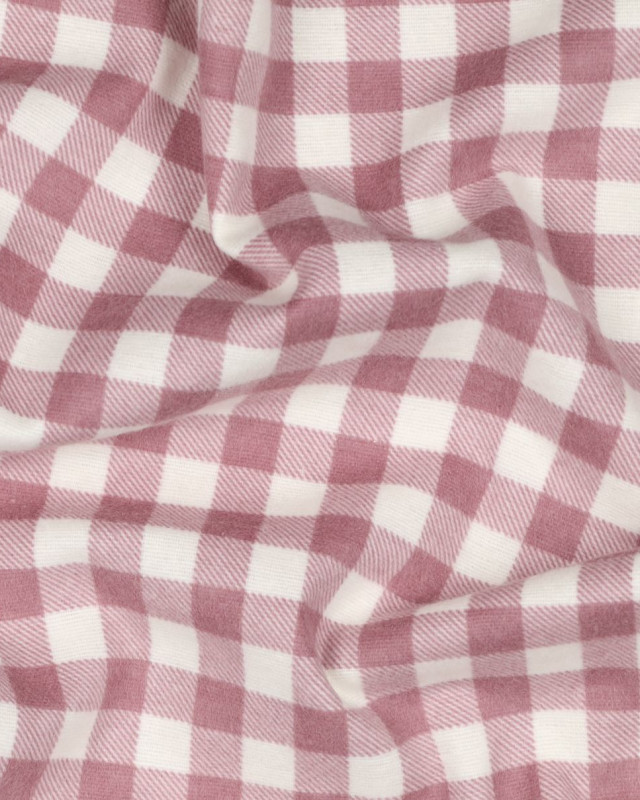 Tissu Flanelle Douce à Carreaux Framboise - Mercerine