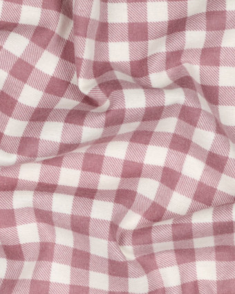 Tissu Flanelle Douce à Carreaux Framboise - Mercerine