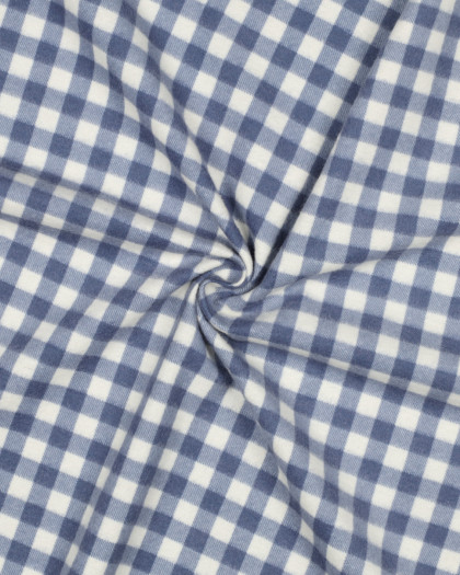 Tissu Flanelle Douce à Carreaux Bleu - Mercerine