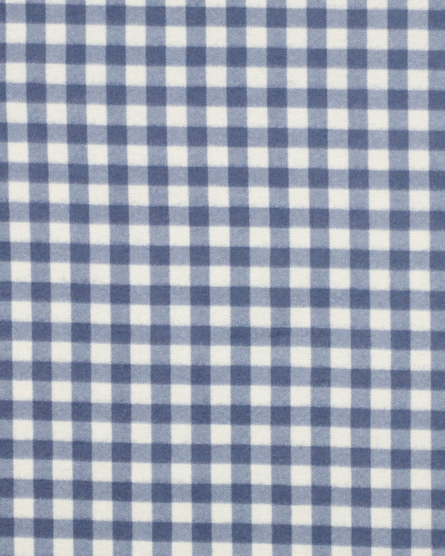 Tissu Flanelle Douce à Carreaux Bleu - Mercerine