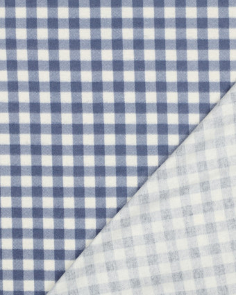 Tissu Flanelle Douce à Carreaux Bleu - Mercerine