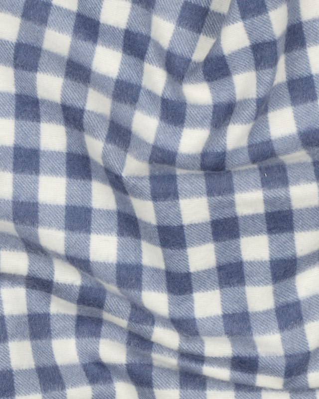 Tissu Flanelle Douce à Carreaux Bleu - Mercerine