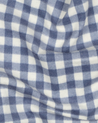 Tissu Flanelle Douce à Carreaux Bleu - Mercerine