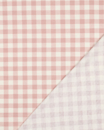 Tissu Flanelle Douce à Carreaux Rose Clair - Mercerine