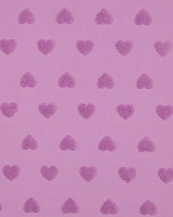 Tissu Jersey Petits Cœurs en Eponge Violet - Mercerine