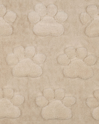 Fausse Fourrure Ultra Douce Pâttes de Chien Beige - Mercerine