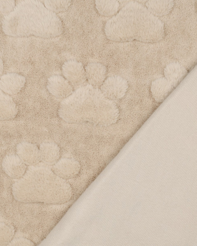 Fausse Fourrure Ultra Douce Pâttes de Chien Beige - Mercerine