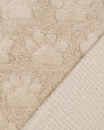 Fausse Fourrure Ultra Douce Pâttes de Chien Beige - Mercerine