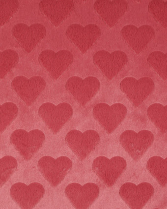 Fausse Fourrure Ultra Douce Coeur Coloris Garance - Mercerine
