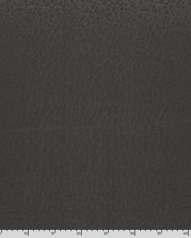 Tissu Satin Motif Léopard Ton sur Ton Gris Foncé - Mercerine