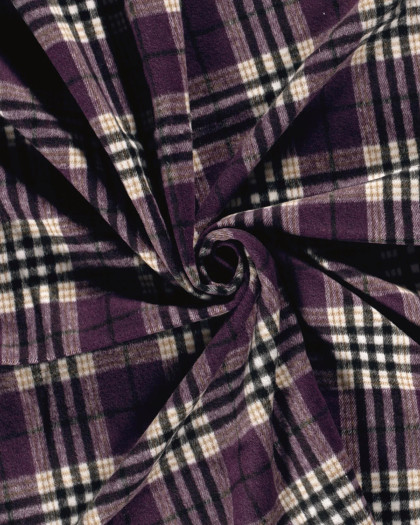 Tissu Surchemise à Carreaux  Violet - Mercerine