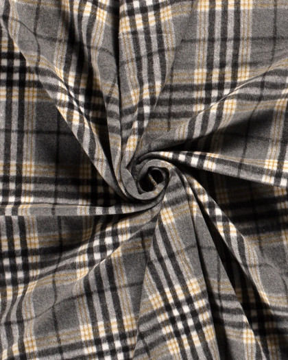 Tissu Surchemise à Carreaux Gris - Mercerine