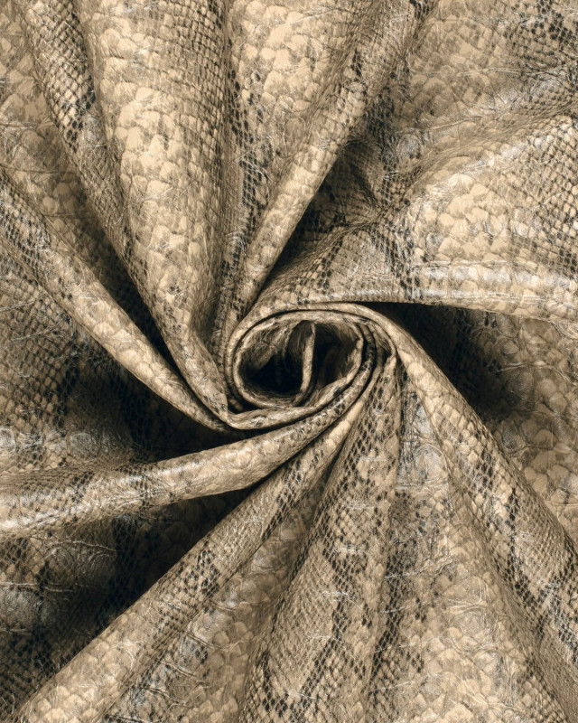 Tissu Simili Cuir Croco Beige - Mercerine