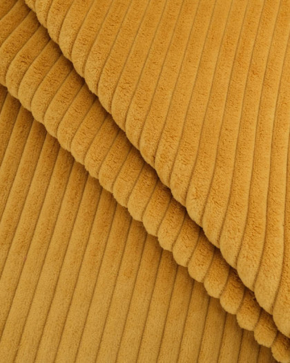 Tissu Velours Côtelé Larges Côtes Moutarde - Zoélia - Mercerine
