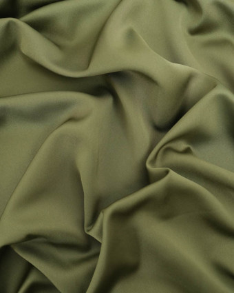 Tissu Microfibre Toucher Soie Kaki - Mercerine