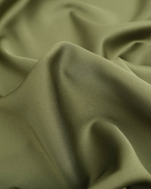 Tissu Satin Microfibre Uni Kaki  - Mercerine