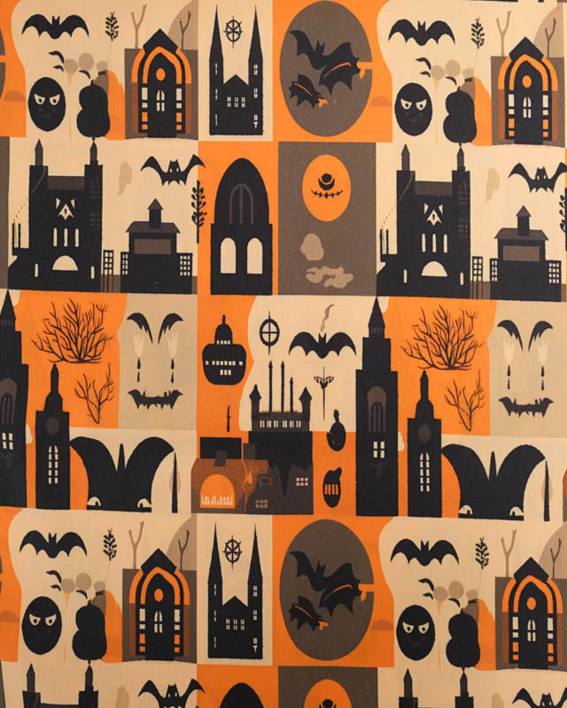 Tissu Coton Halloween Manoir Hanté - Mercerine