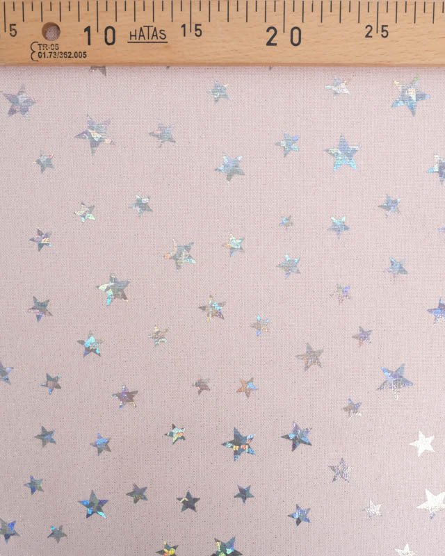 Tissu pailleté rose étoiles brillantes - Mercerine