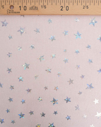 Tissu pailleté rose étoiles brillantes - Mercerine